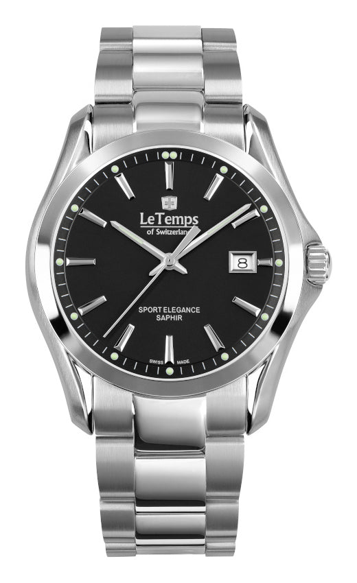 Sport Elegance Gent Herrenuhr mit silbernem Edelstahlarmband – Saphirglas