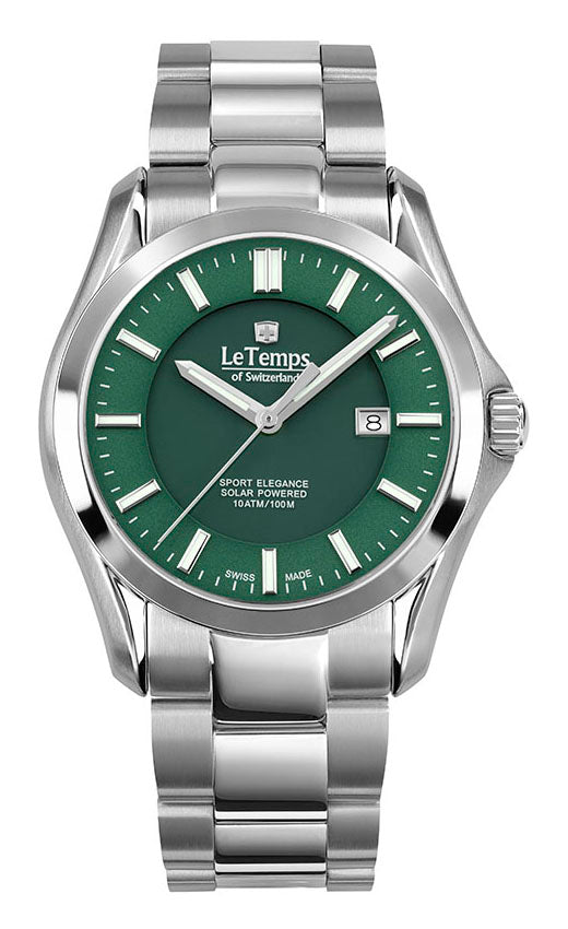 Sport Elegance Gent Solar Herrenuhr mit silbernem Edelstahlarmband