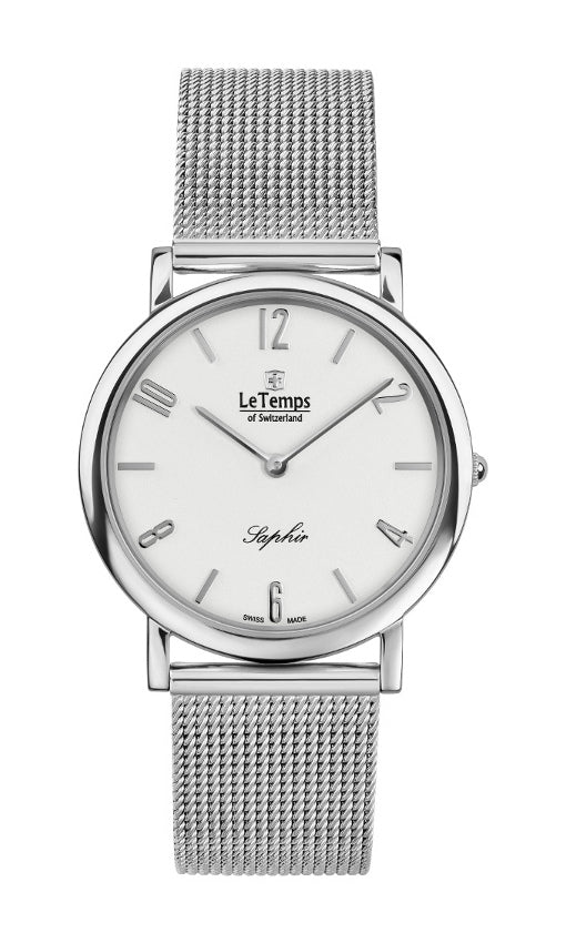 Zafira Slim Unisex Uhr mit silbernem Milanaisearmband – Saphirglas