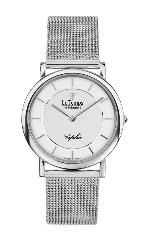 Zafira Slim Unisex Uhr mit silbernem Milanaisearmband – Saphirglas