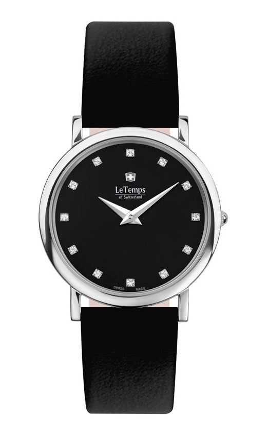 Zafira Slim Unisex Uhr mit silbernem Lederarmband – Saphirglas