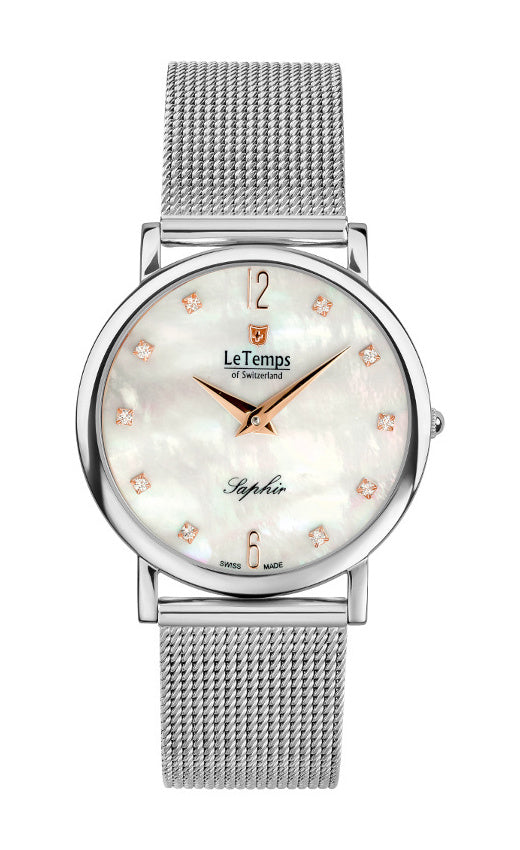 Zafira Slim Unisex Uhr mit silbernem Milanaisearmband – Saphirglas