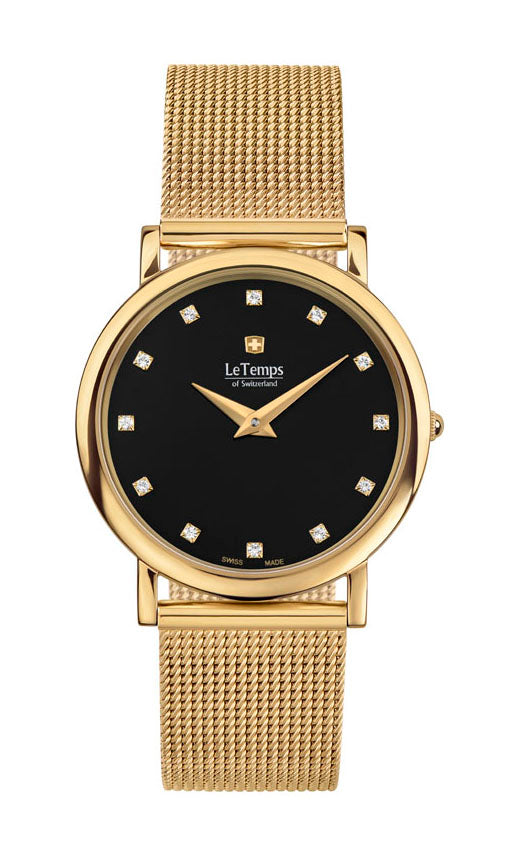 Zafira Slim Unisex Uhr mit vergoldetem Milanaisearmband – Saphirglas