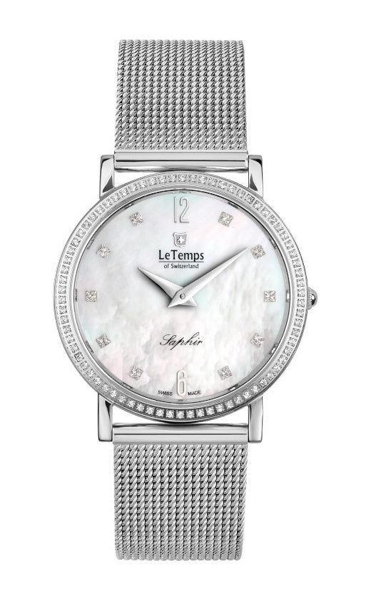 Zafira Slim Swarovski Unisex Uhr mit silbernem Milanaisearmband