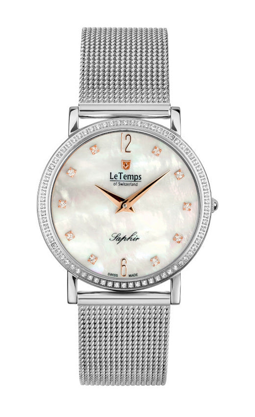 Zafira Slim Swarovski Unisex Uhr mit silbernem Milanaisearmband