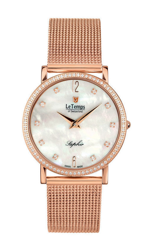 Zafira Slim Swarovski Unisex Uhr mit goldenem Milanaisearmband