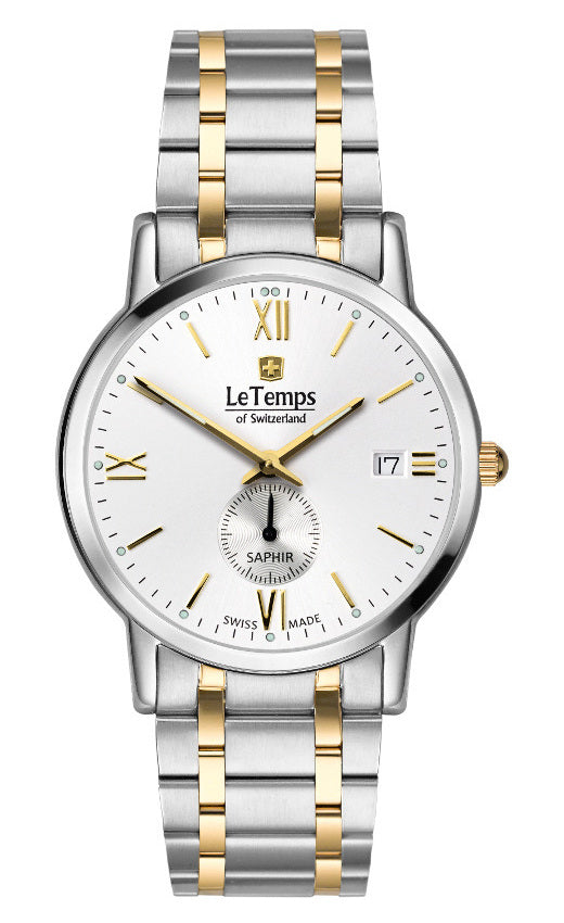 Flat Elegance Gent Herrenuhr mit vergoldetem Edelstahlarmband