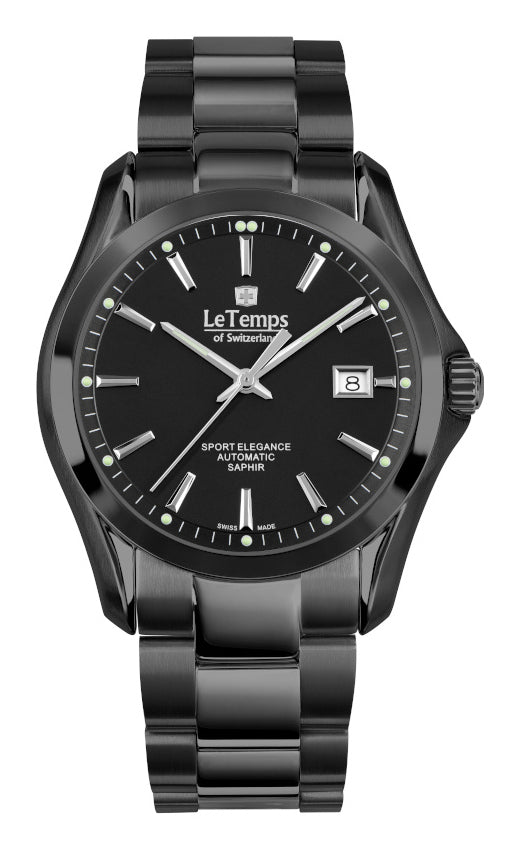 Sport Elegance Gent Automatik Herrenuhr mit schwarzem Edelstahlarmband