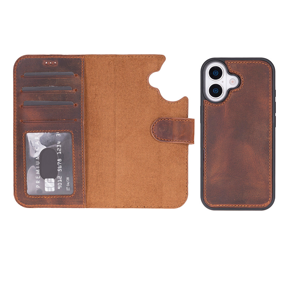 iPhone 17 Magic Wallet Echtleder Geldbörsenhülle