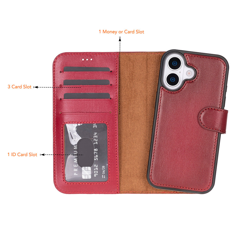 iPhone 17 Magic Wallet Echtleder Geldbörsenhülle