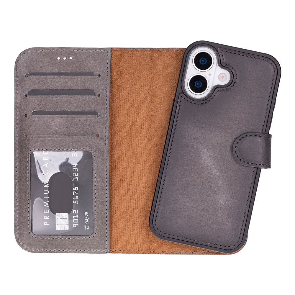 iPhone 17 Magic Wallet Echtleder Geldbörsenhülle