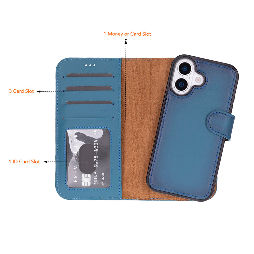 iPhone 17 Magic Wallet Echtleder Geldbörsenhülle