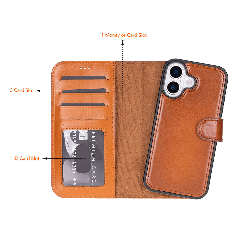 iPhone 17 Magic Wallet Echtleder Geldbörsenhülle