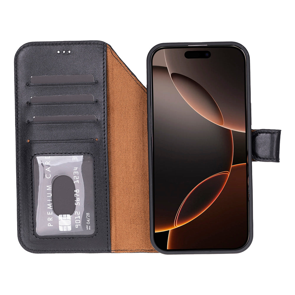 iPhone 17 Pro (6.3") Magic Wallet Echtleder Geldbörsenhülle