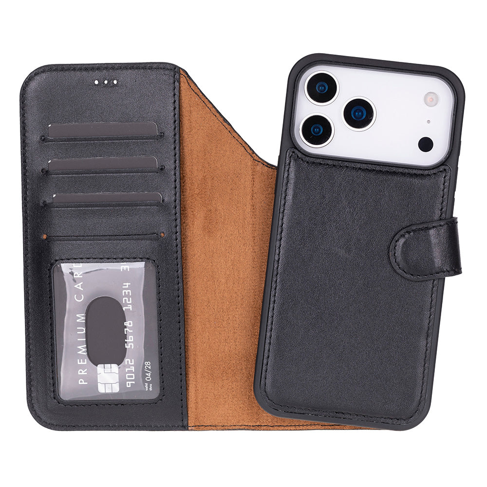 iPhone 17 Pro (6.3") Magic Wallet Echtleder Geldbörsenhülle
