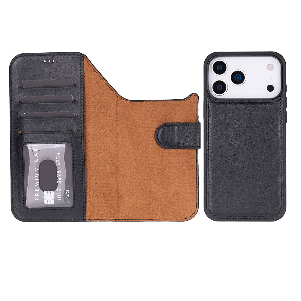iPhone 17 Pro (6.3") Magic Wallet Echtleder Geldbörsenhülle