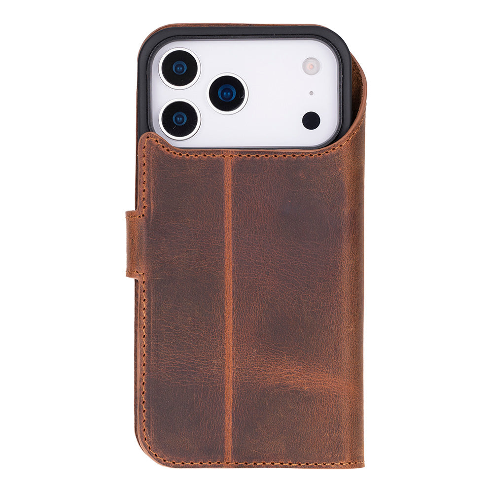 iPhone 17 Pro (6.3") Magic Wallet Echtleder Geldbörsenhülle
