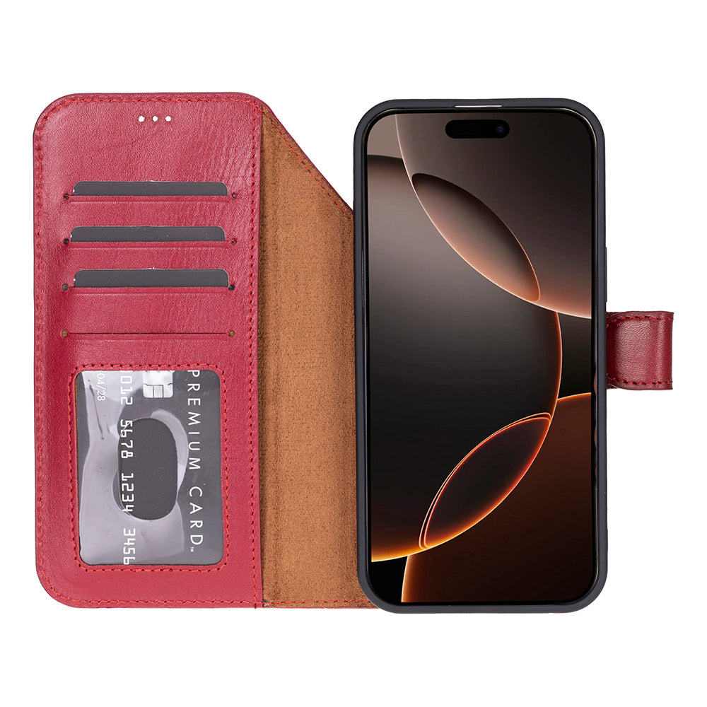 iPhone 17 Pro (6.3") Magic Wallet Echtleder Geldbörsenhülle