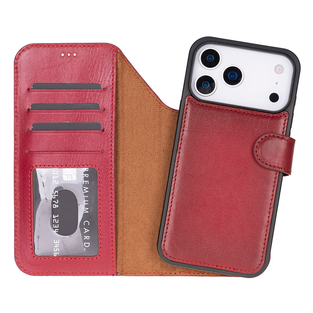 iPhone 17 Pro (6.3") Magic Wallet Echtleder Geldbörsenhülle