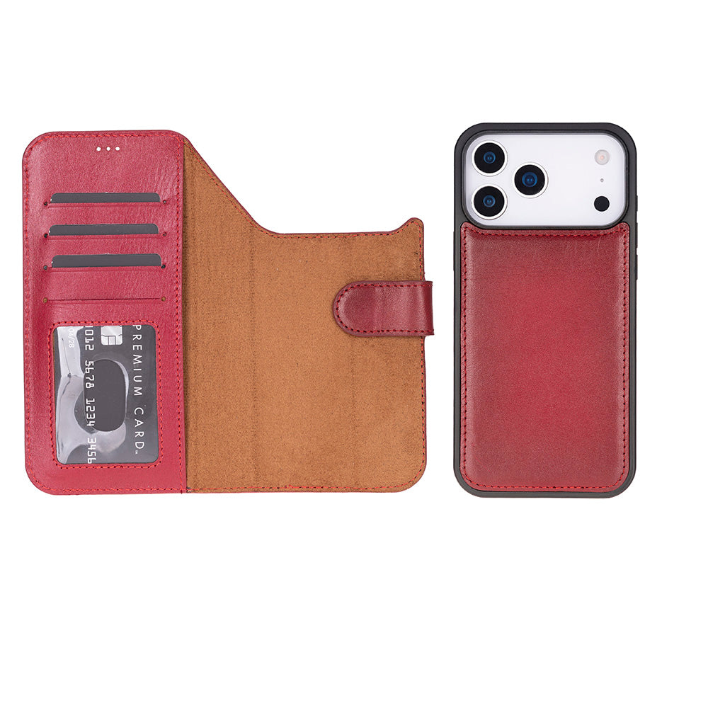 iPhone 17 Pro (6.3") Magic Wallet Echtleder Geldbörsenhülle