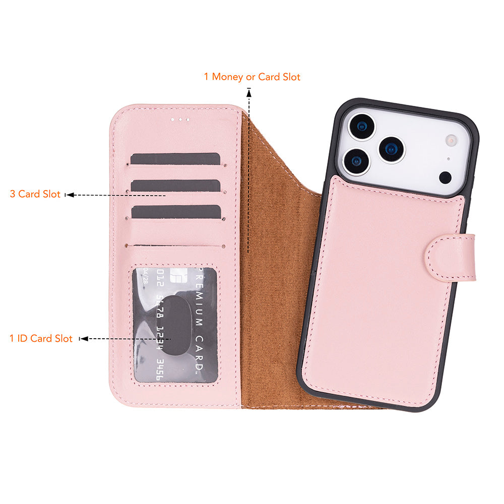 iPhone 17 Pro (6.3") Magic Wallet Echtleder Geldbörsenhülle