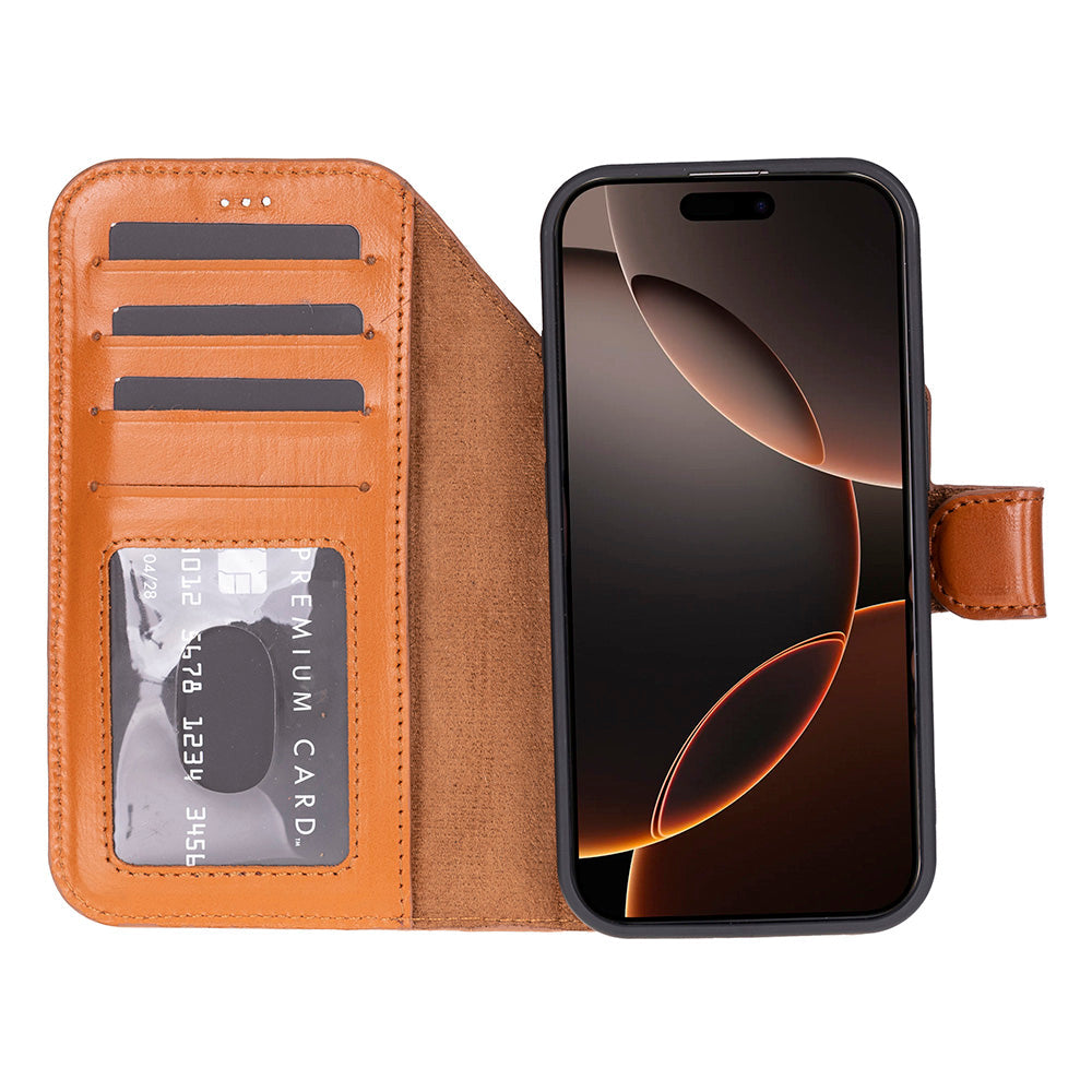iPhone 17 Pro (6.3") Magic Wallet Echtleder Geldbörsenhülle