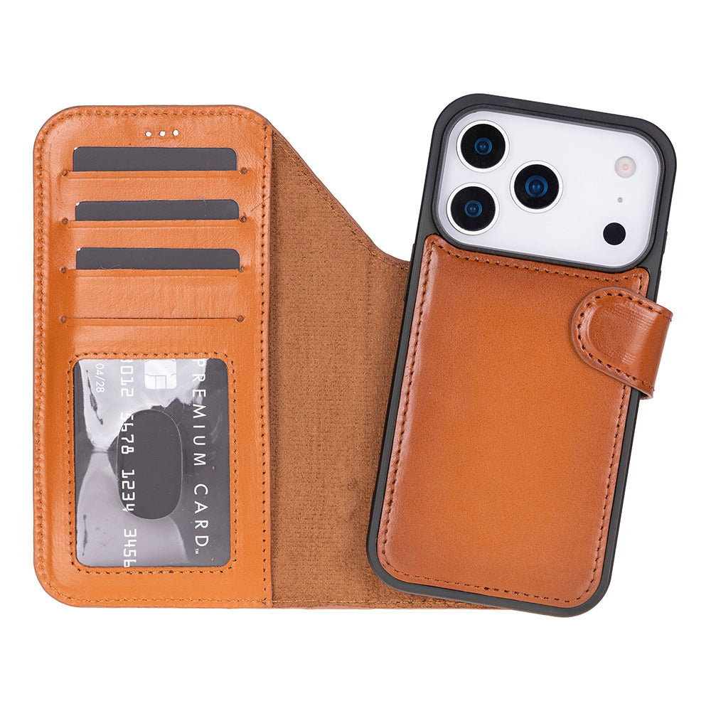iPhone 17 Pro (6.3") Magic Wallet Echtleder Geldbörsenhülle
