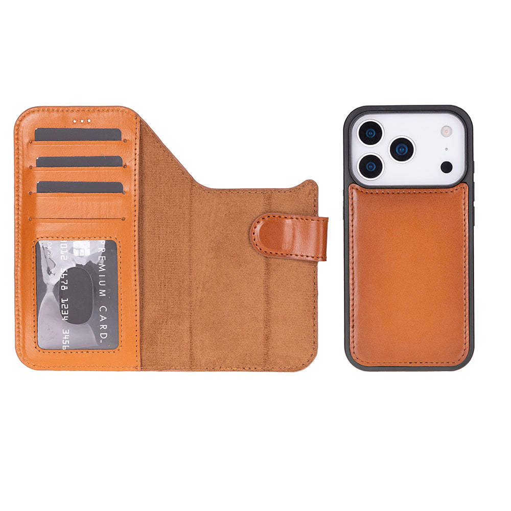 iPhone 17 Pro (6.3") Magic Wallet Echtleder Geldbörsenhülle