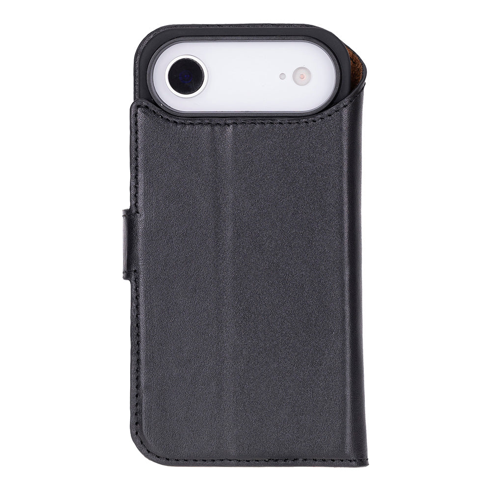 iPhone 17 Air Magic Wallet Echtleder Geldbörsenhülle (Rot, Schwarz, Tan, Rosa, Grau, Blau, Braun,)