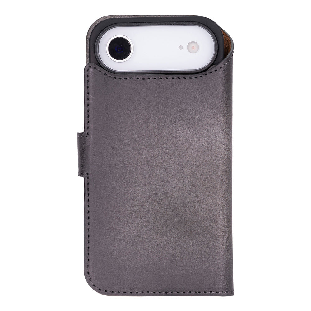 iPhone 17 Air Magic Wallet Echtleder Geldbörsenhülle (Rot, Schwarz, Tan, Rosa, Grau, Blau, Braun,)
