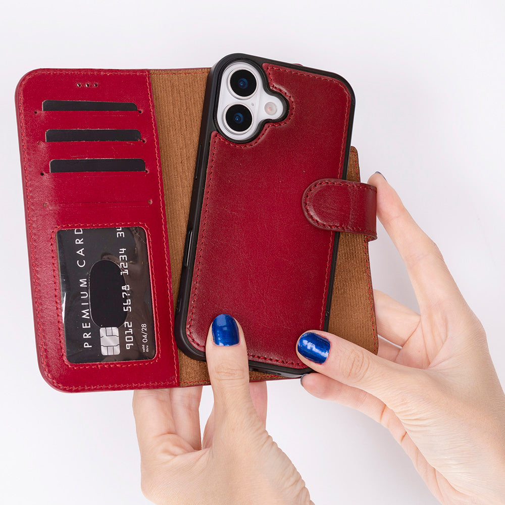 iPhone 17 Magic Wallet Echtleder Geldbörsenhülle