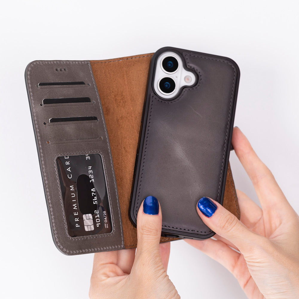 iPhone 17 Magic Wallet Echtleder Geldbörsenhülle