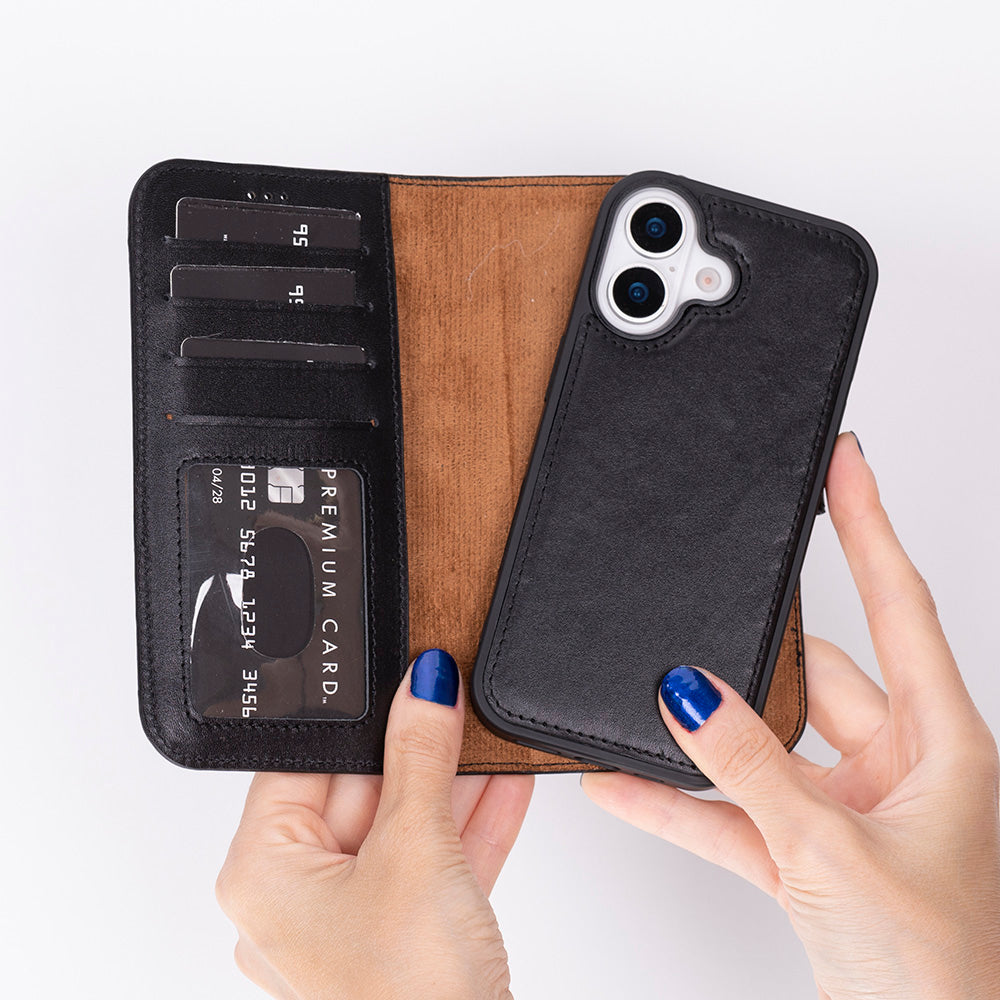 iPhone 17 Magic Wallet Echtleder Geldbörsenhülle