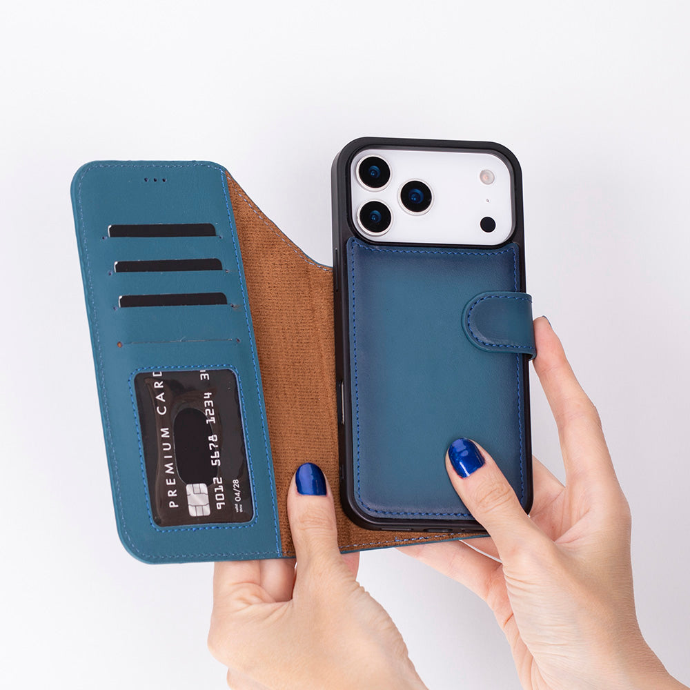 iPhone 17 Pro (6.3") Magic Wallet Echtleder Geldbörsenhülle
