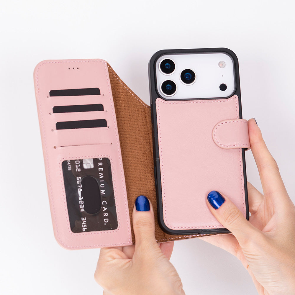 iPhone 17 Pro (6.3") Magic Wallet Echtleder Geldbörsenhülle