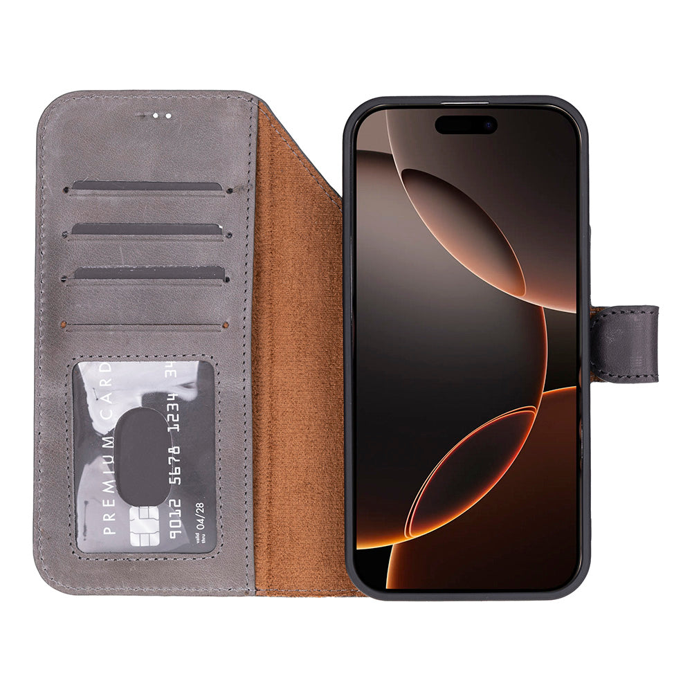 iPhone 17 Pro (6.3") Magic Wallet Echtleder Geldbörsenhülle