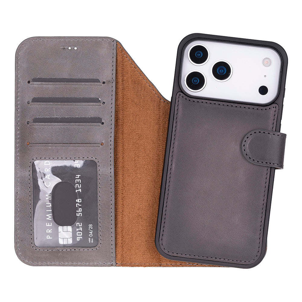 iPhone 17 Pro (6.3") Magic Wallet Echtleder Geldbörsenhülle