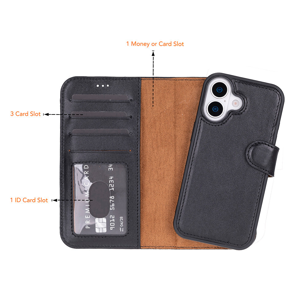 iPhone 17 Magic Wallet Echtleder Geldbörsenhülle