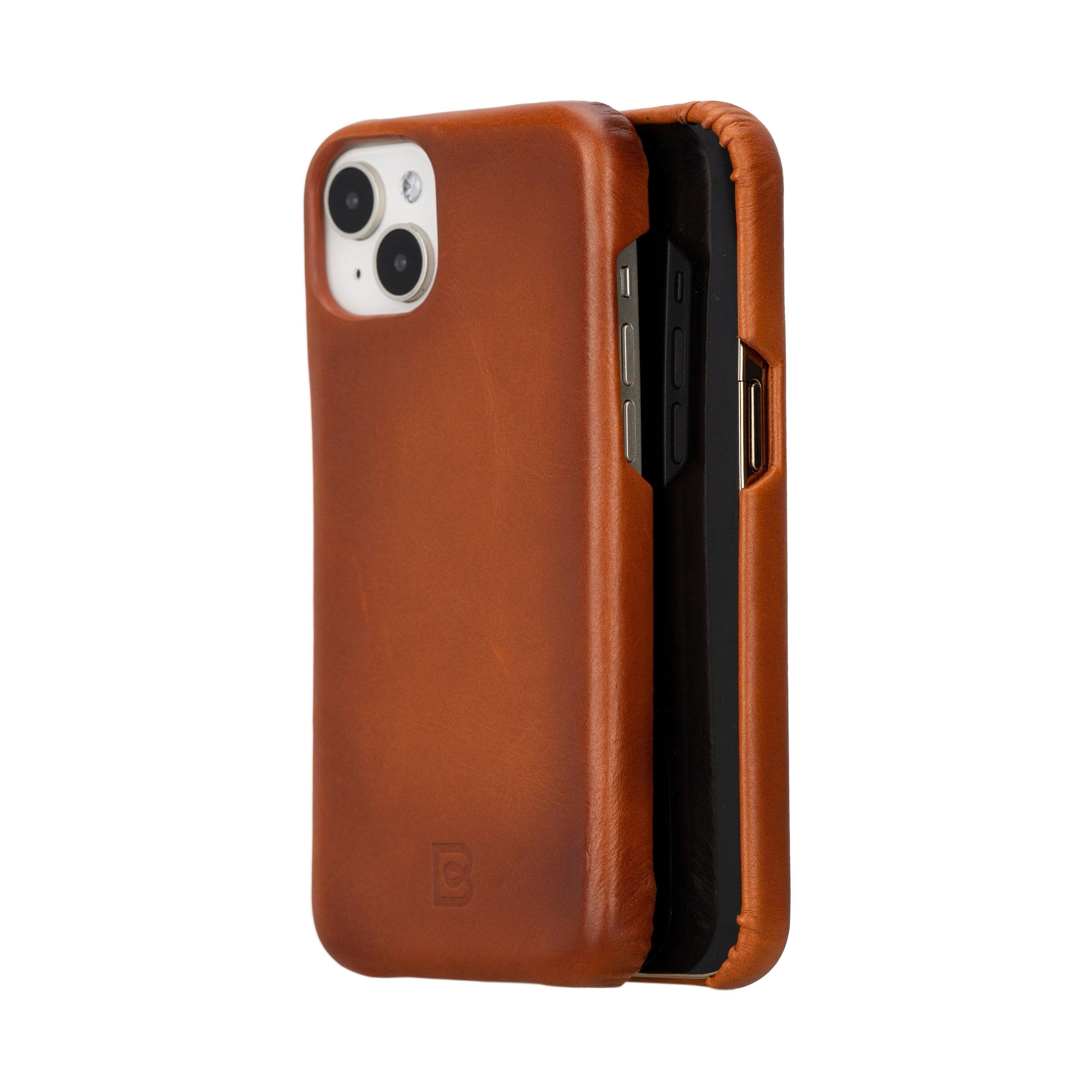 Apple iPhone 15 Series Full Leather Coating Back Cover iPhone 15 Plus / Tan Bouletta LTD