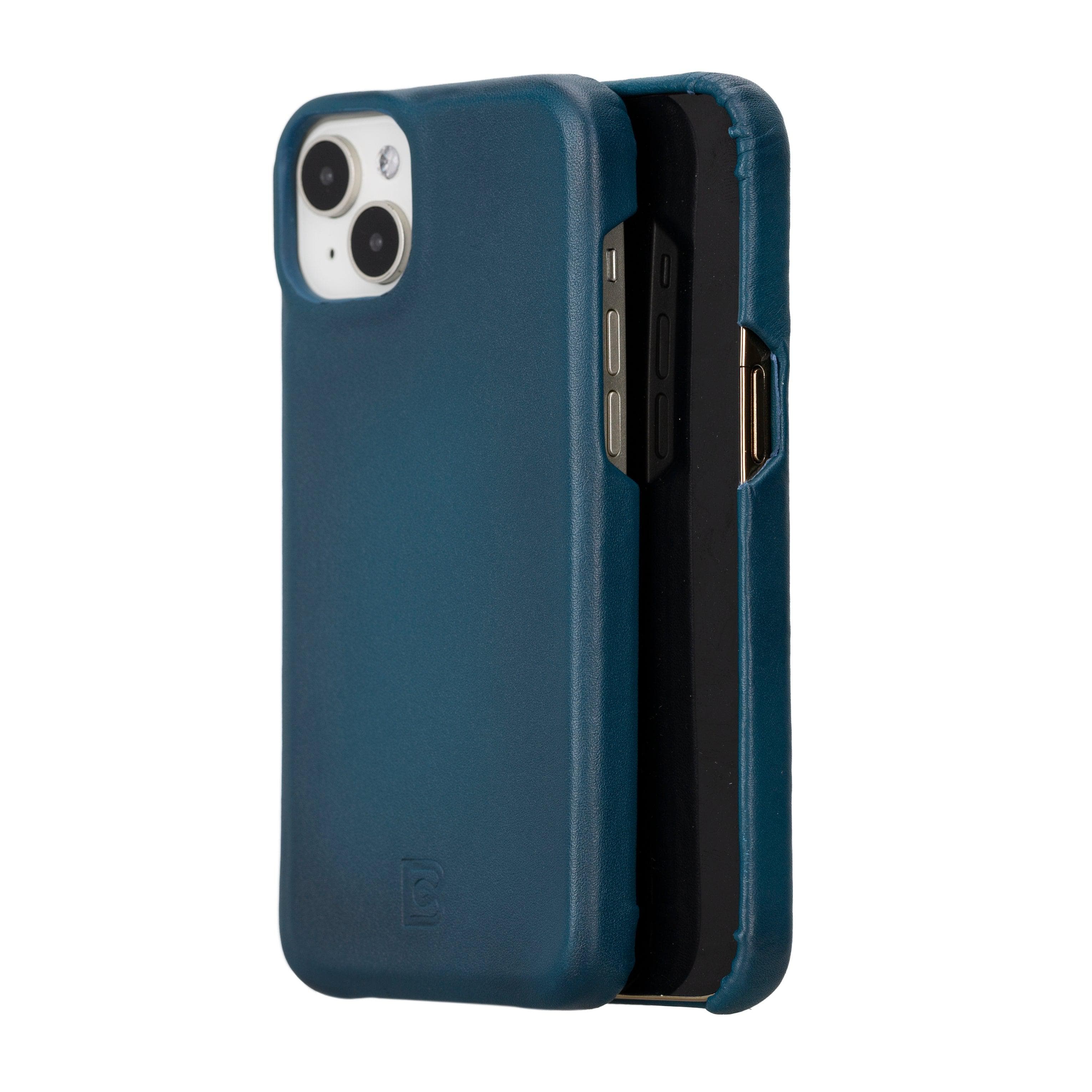 Apple iPhone 15 Series Full Leather Coating Back Cover iPhone 15 Plus / Blue Bouletta LTD