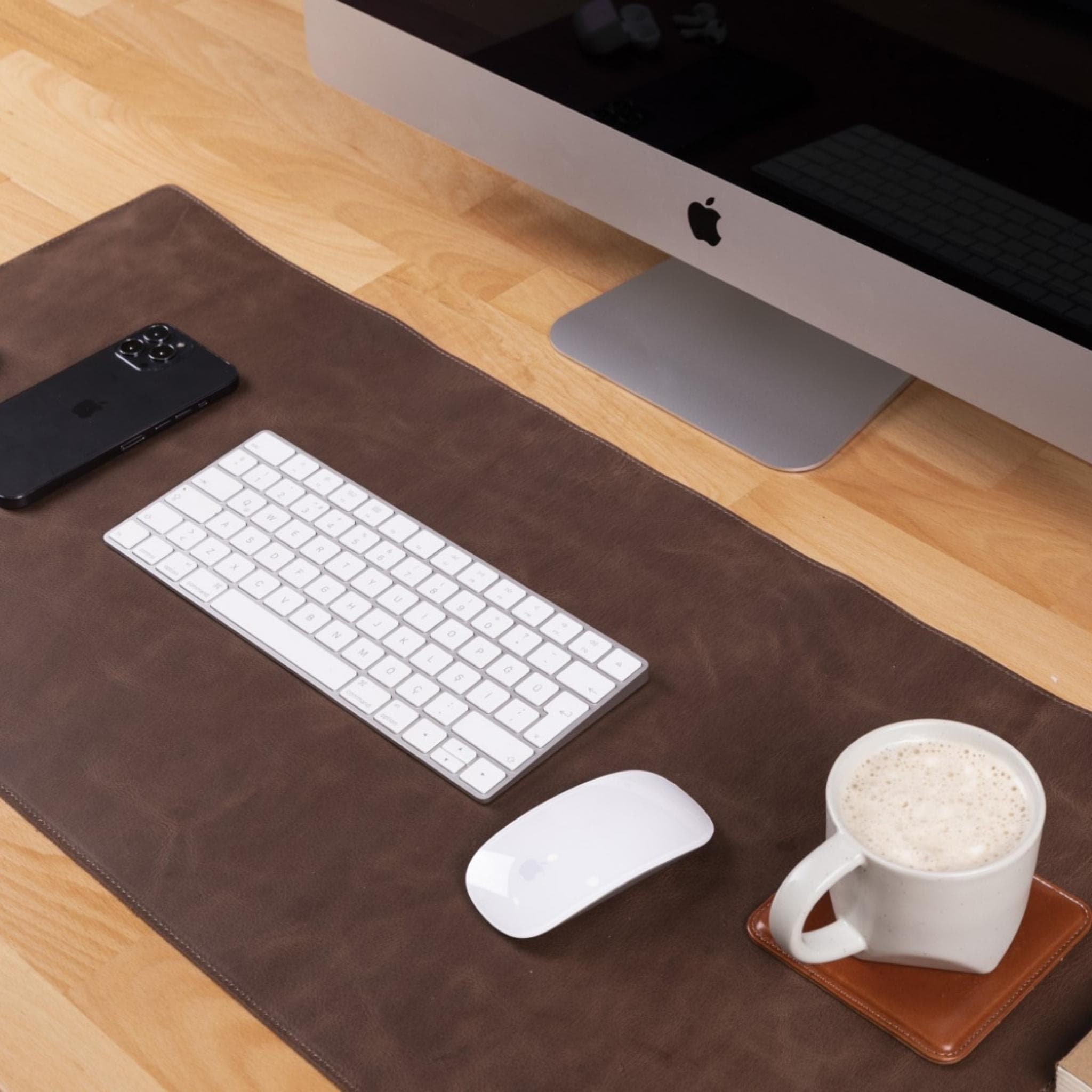 Customizable Full Grain Leather Desk Mat Bouletta LTD