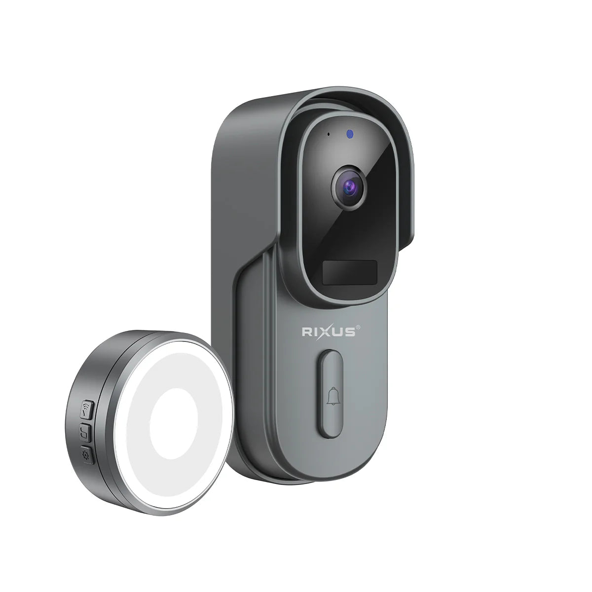 Wireless Battery Powered Doorbell with Camera Gray