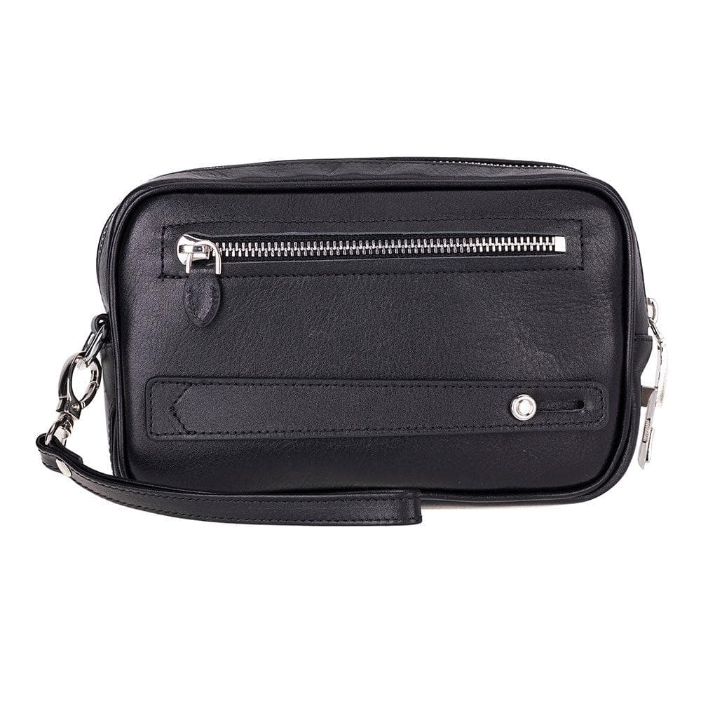 Handgelenktasche / Forge Lederhandtasche, Handtasche Schwarz