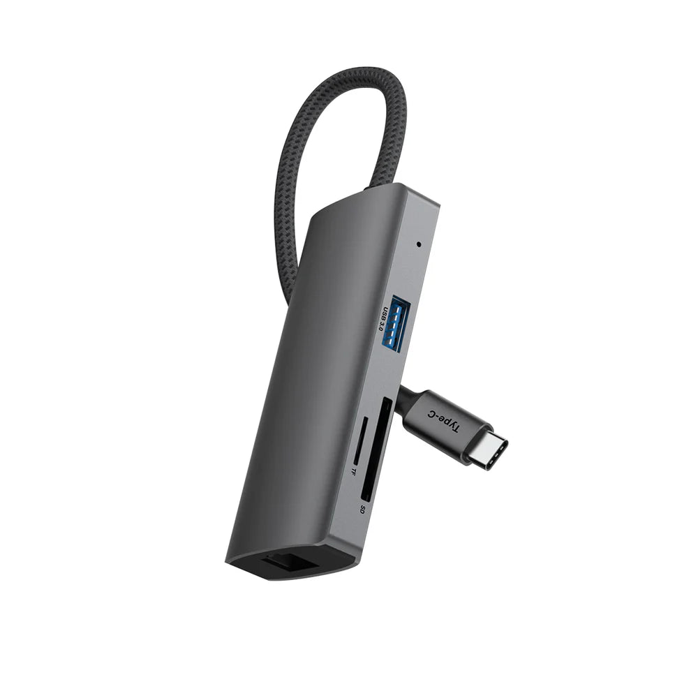 Rixus RXHU08 USB-C Docking Station mit HDMI, LAN &amp; mehr – Grau
