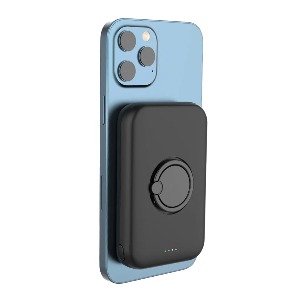 Rixus RXPB28 5000 mAh Magnetische Kabellose Powerbank – Type-C + Fingerring