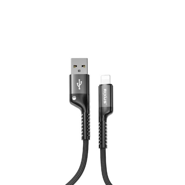 Rixus RXUC17AL Einziehbares Spiralkabel - USB-A zu Lightning 1M Schwarz