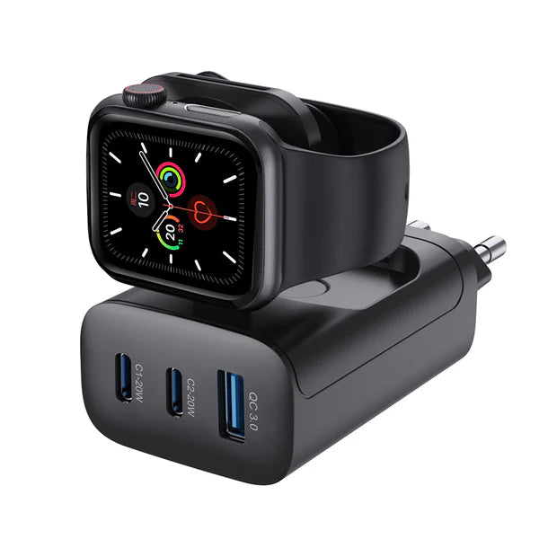 Rixus RXHC40 43W 4-in-1 Wireless Ladestation für iWatch, iPhone und AirPods – Schwarz