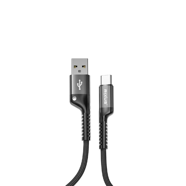 Rixus RXUC17AC Einziehbares Spiralkabel - USB-A zu Type-C 1M Schwarz