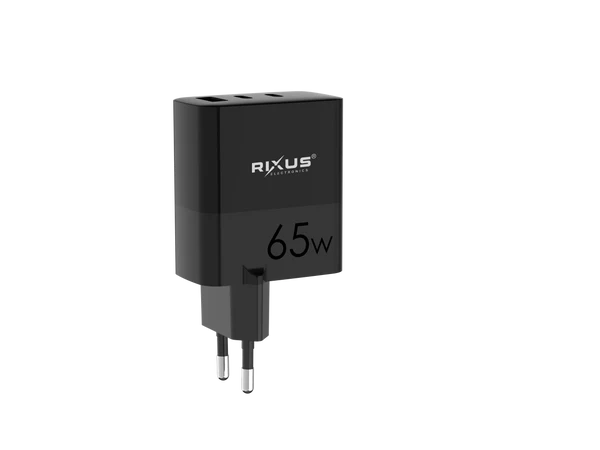 Rixus RX105 PD 65W Schnellladegerät 2x USB-C & 1x USB-A