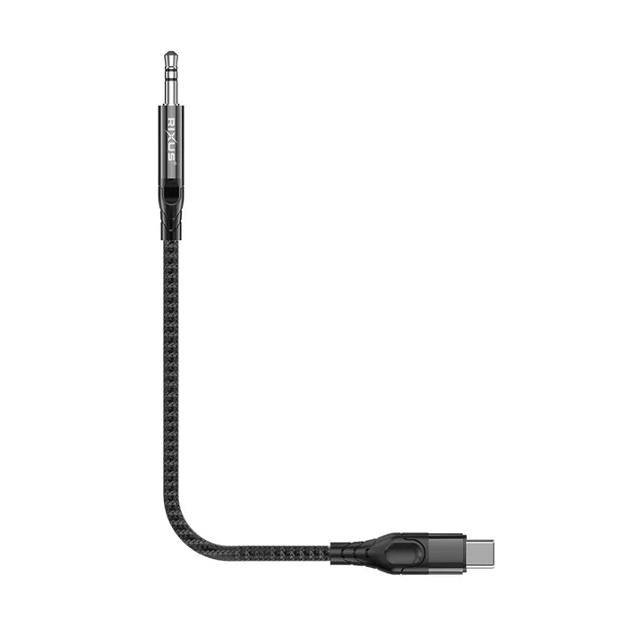 Rixus RXMU35C USB-C zu 3,5mm AUX Kabel 120cm – Schwarz